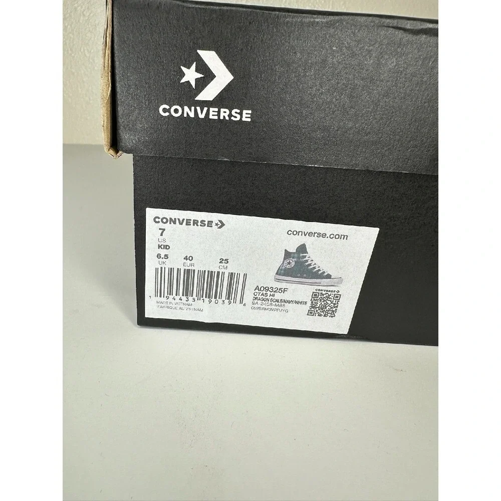 New Converse Chuck Taylor All Star Plaid Dragon Scale Green Size 7‎